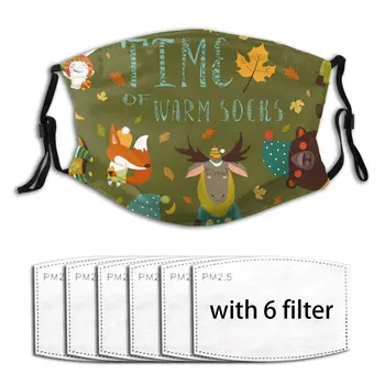 

Autumn Forest Seamless Pattern With Cute Animals Anti-Dust Mouth Masks Anti-ultraviolet Mask For Cycling Mascarillas Washable