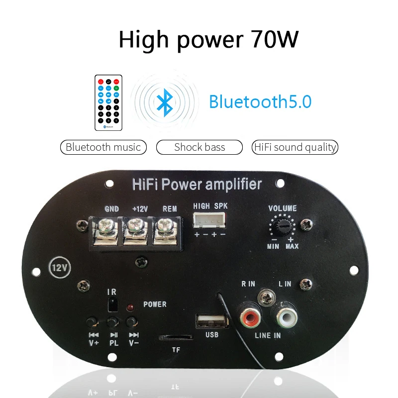 Автомобильная Bluetooth-Плата усилителя 70 Вт цифровая фотография 110 В 220 Bluetooth-функция