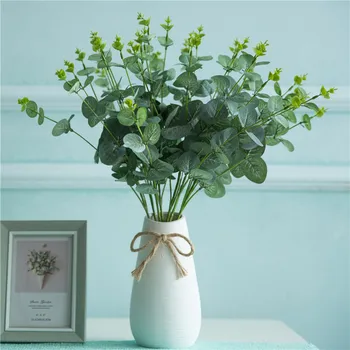 

Model of Apple Leaf Model Eucalyptus Leaves 4 Fork 16 Head Wedding Decoration Green Vegetation Eucalyptus
