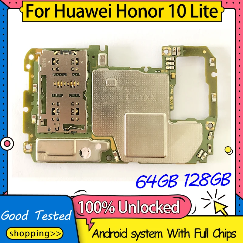 Разблокирована 64 Гб 128 для HUAWEI Honor 10 Lite материнская плата глобальная версия