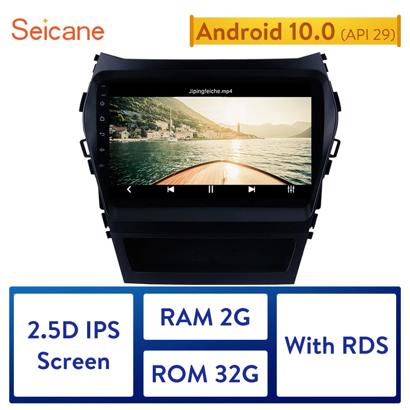 Seicane android 10 0 2 Гб ОЗУ 32 ROMCar GPS Радио стерео для 2013 2014 2015 -2017 Hyundai IX45 New Santa Fe