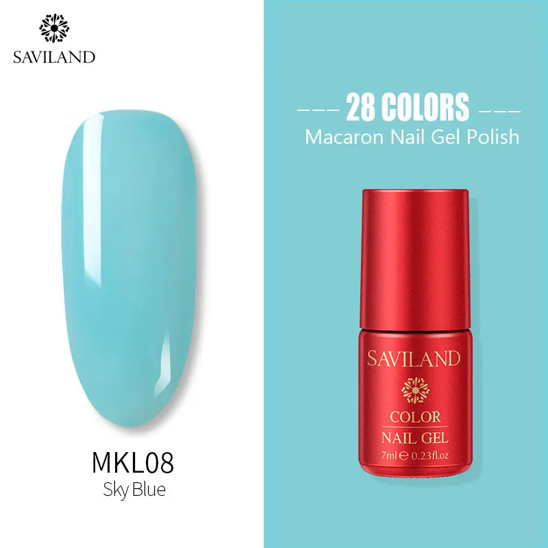 MKL08 SAVILAND Macaron лак для ногтей Ручка лак с блестками верхнее пальто Праймер Блеск Дизайн ногтей гель лак украшение - Цвет: MKL08