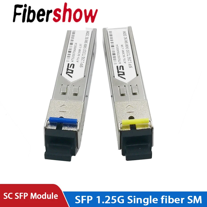 SFP модуль SC коннектор 1 25G BiDi 1310nm/1550nm WDM переключатель приемопередатчика с