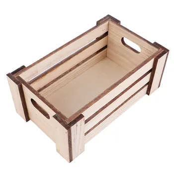 

1Pc Creative Wooden Storage Desk Box Desktop Organizer Home Decoration (Small)