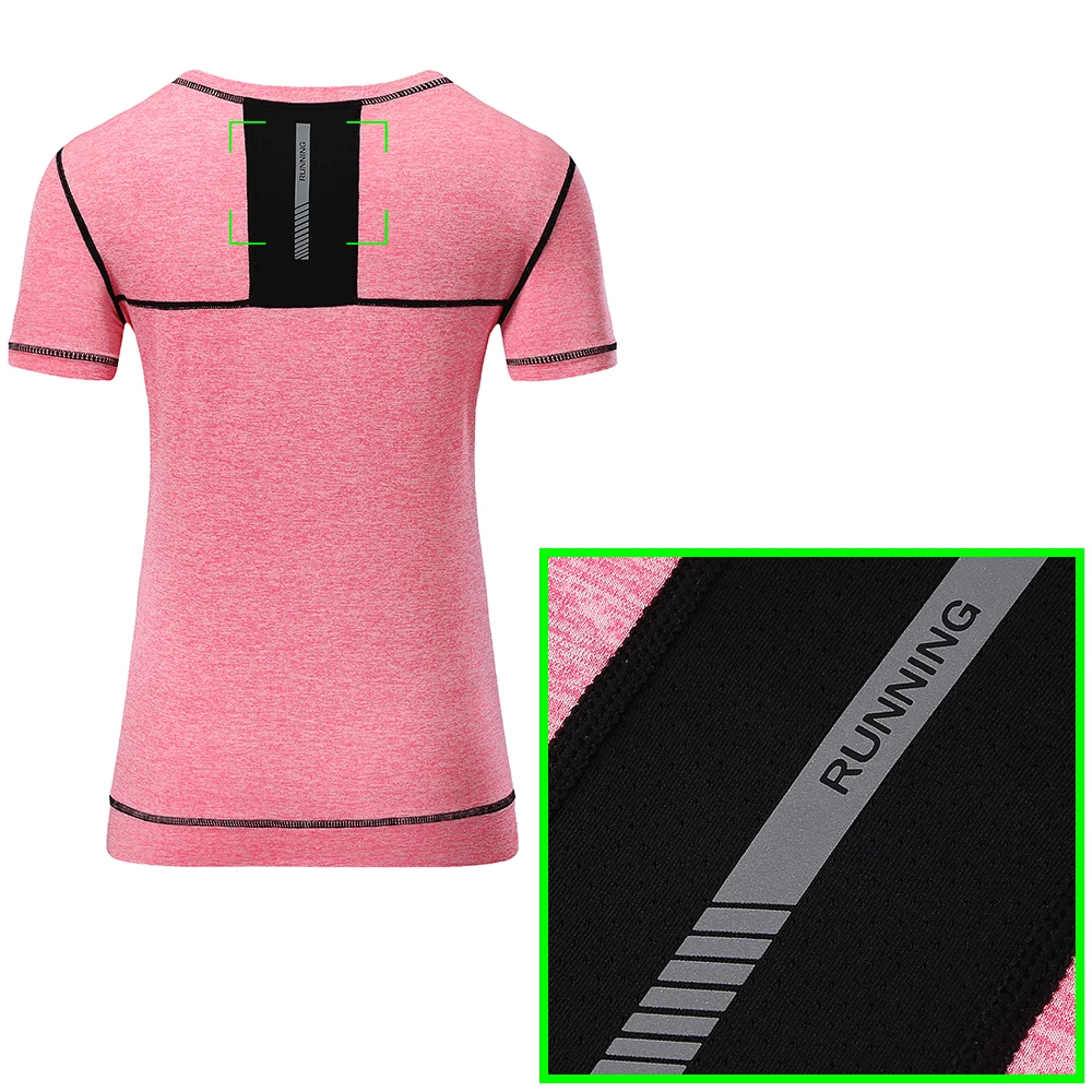 Женская дышащая футболка для бега, для йоги, фитнеса, топ, быстросохнущая, для спортзала, майки для женщин, для спорта, фитнеса, с короткими рукавами