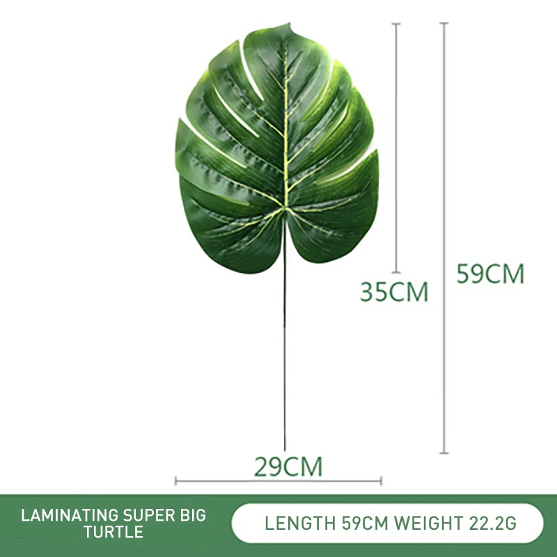 Пластиковые искусственные листья GreenTropical Пальмовые Листья моделирование лист для вечерние для дома садовые украшения DIY - Цвет: green Leaf 35cm