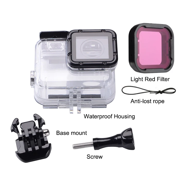 40 м водонепроницаемый чехол с фильтром для дайвинга для GoPro Hero 7 6 5 черная экшн-камера защита под водой аксессуары - Цвет: Kit C