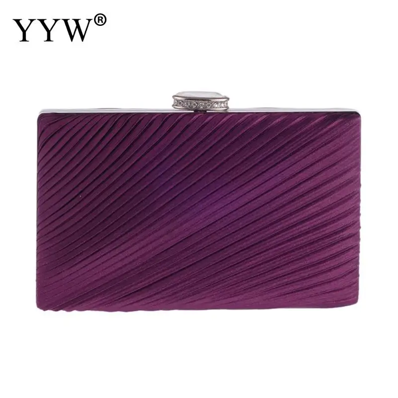 purple Новая коробка клатчи цепи сумки женские Модные фиолетовые полосатые сумки через плечо для женщин клатч с вечерней вечеринки свадьбы - Цвет: purple