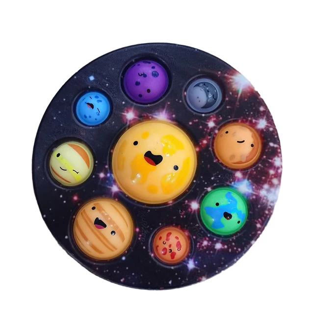 17cm Planet Fingers Press Bubbles Decompress Eight Planets Seven Continents Eight Oceans Solar System Squeeze Soft Fidget Toys 5