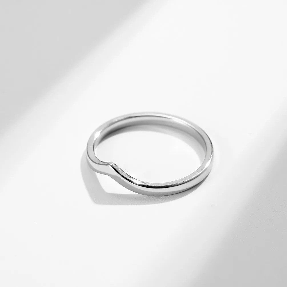 Stackable rings stainless steel rings finger rings metal rings fashion ring fashion rings 2mm Thin V Shape Stackable Ring Stainless Steel Plain Polished Band for Women Girl Size 5-10