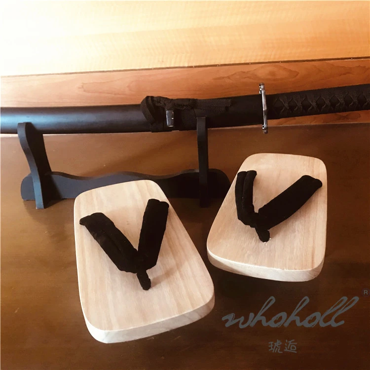 WHOHOLL Geta Summer Clogs Men's Women's Slippers Two-tooth Japanese Geta Wooden Flip-flops Cosplay Shoes Slippers Sandals