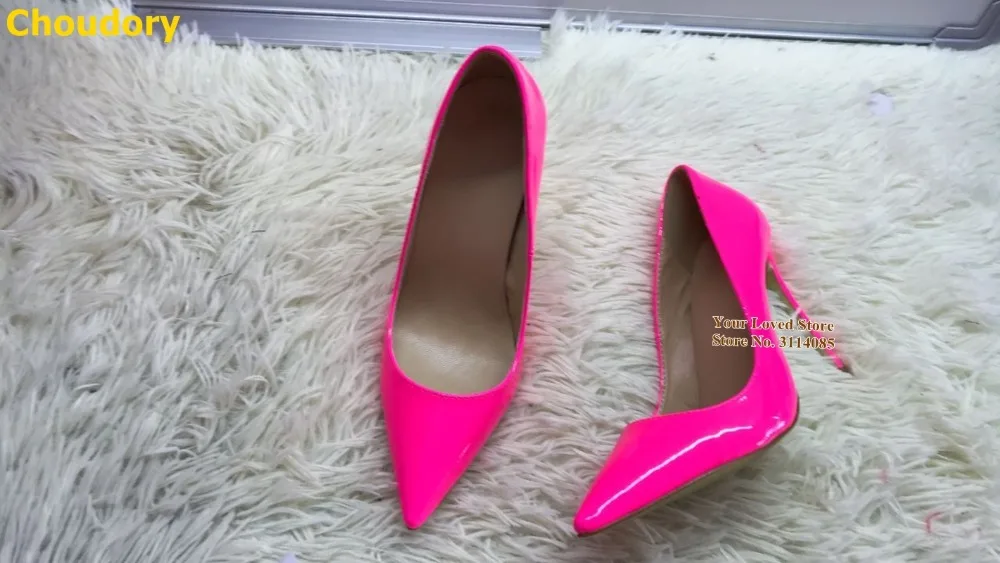 2006S1109 玫红色漆皮尖头 10cm 名流 - 副本