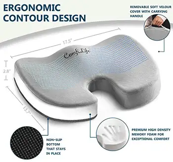 

ComfiLife Gel Enhanced Cushion Non-slip orthopedic gel and memory foam caudal spine cushion relieve pain Office chair car seat