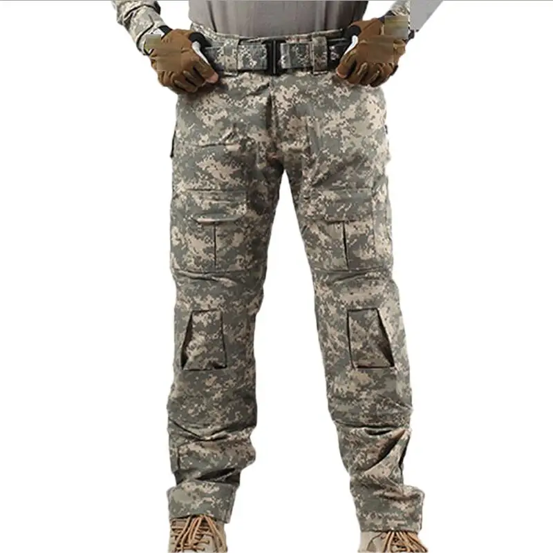 ACU Военные тактические штаны, мужские камуфляжные Pantalon, лягушка, брюки карго, наколенники, рабочие брюки, армейские охотники, боевые брюки - Цвет: ACU