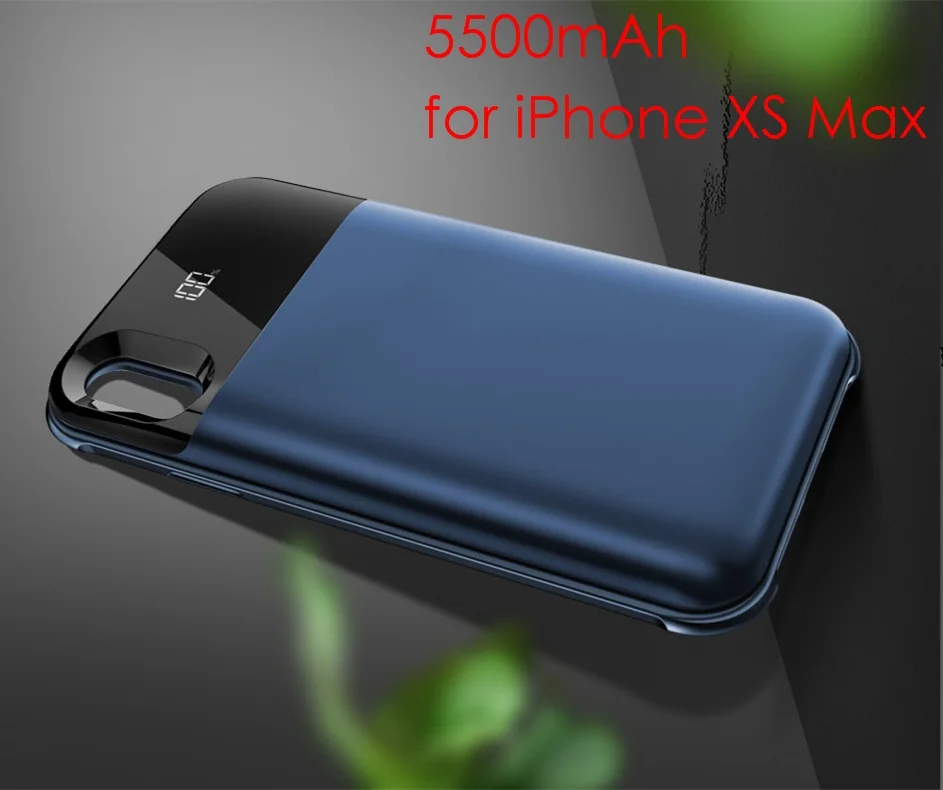6.5 XS MAX Blue Для iPhone Xs XR Корпус Зарядного устройства 2 в 1 светодиодный дисплей ультратонкий магнитный беспроводной Powerbank для iPhone Xs аккумулятор Max чехол - Цвет: 6.5 XS MAX Blue
