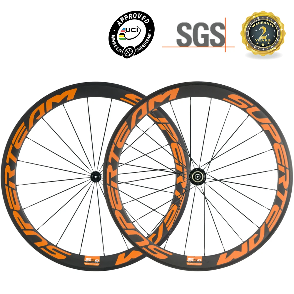 

SUPERTEAM Carbon Wheels 50mm Road Bike Carbon Clincher Wheelset UD Matte 700C Chinese Carbon