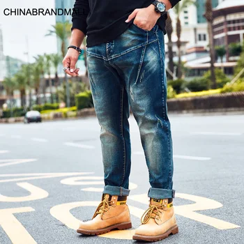 

super Brand Big size Men's Wear Trousers Plus Fat Plus Male Pants Trend Simple Fat Man Cowboy Trousers