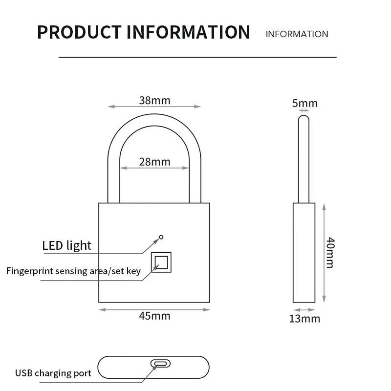 Отпечаток пальца Умный Замок безопасности Keyless USB Перезаряжаемый дверной замок быстрая разблокировка цинковый сплав металлический саморазвивающийся чип