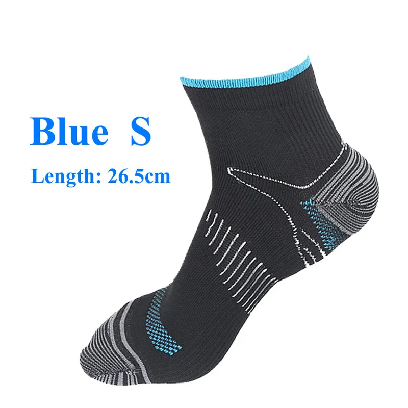 Blue S Компрессионные гольфы для мужчин и женщин Plantar Fasciitis каблуки Шпоры боль повседневный хлопок носок венозный носок пятки колодки ЕС 35-44 - Цвет: Blue S