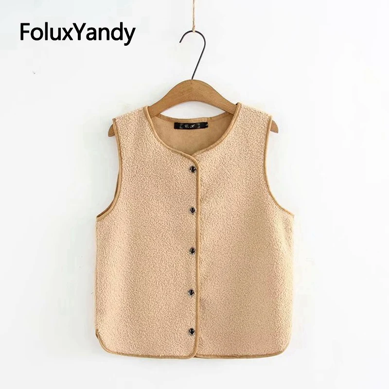 

women vest 2019 new plus size warm Vest solid gilet femme winter single breasted O neck waistcoat KKFY4064