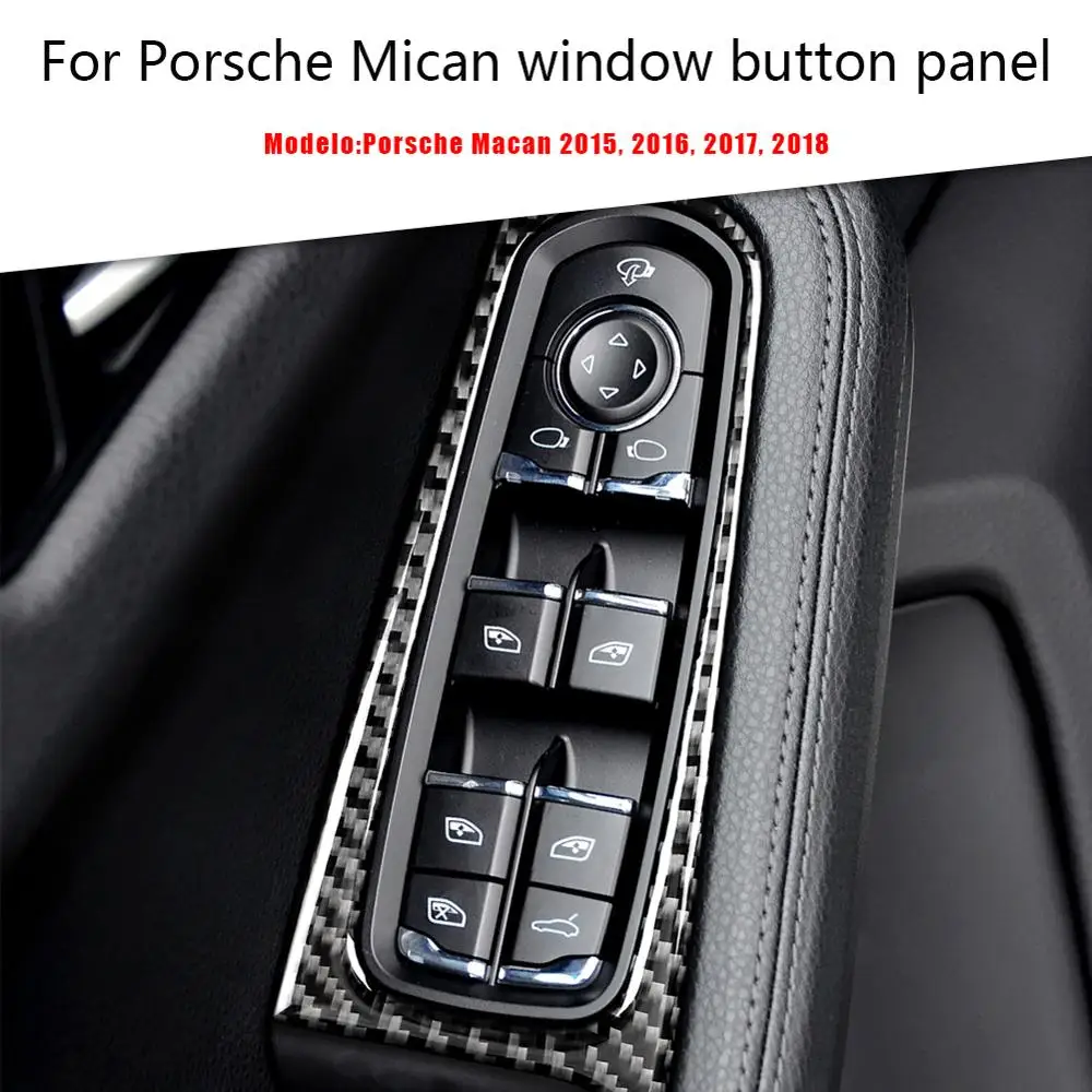 4x углеродного волокна окна управления наклейки на фальшпанели для Porsche Macan LHD углеродного волокна украшения интерьера Прямая