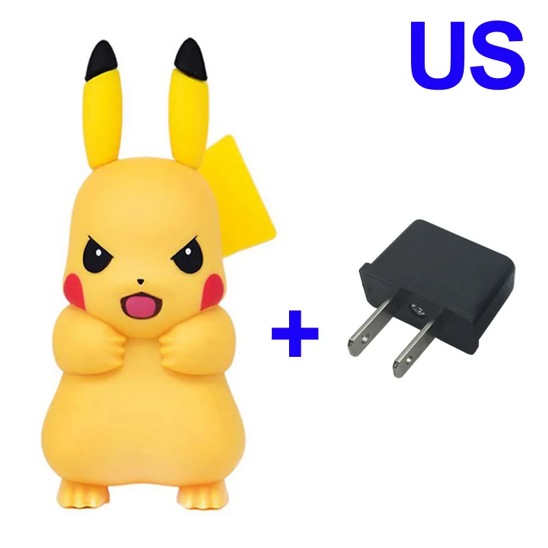 Для iPhone зарядное устройство, Милый Пикачу USB телефон зарядное устройство для iPhone 6 7 8 X Xs Xr Мобильный USB адаптер зарядное устройство для samsung для Xiaomi - Тип штекера: US Plug