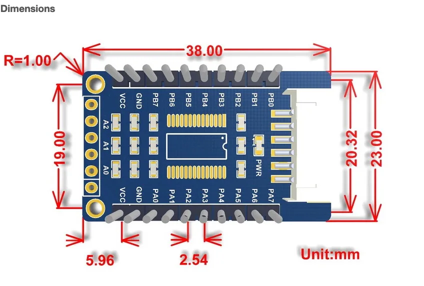5 шт. Waveshare MCP23017 IO Плата расширения 6pin igc интерфейс расширяется 16 I/O контакты для Raspberry Pi/Micro: бит/Arduino/STM32