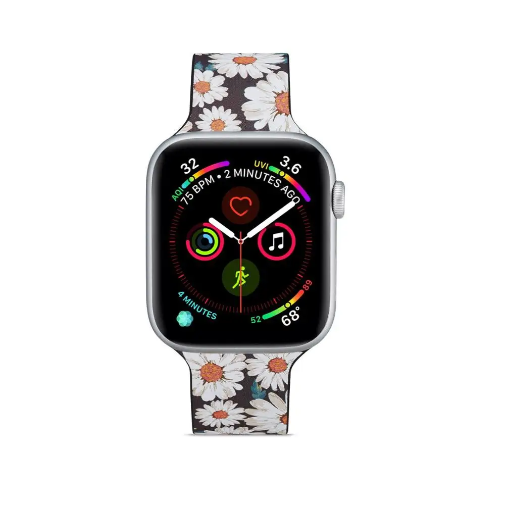 Foloy окрашенный ремешок для Apple Watch 4 3 2 1 Мягкие силиконовые спортивные 38 мм 42 мм полосы резиновый ремешок для Iwatch серии 4 40 мм 44 мм - Цвет ремешка: 016