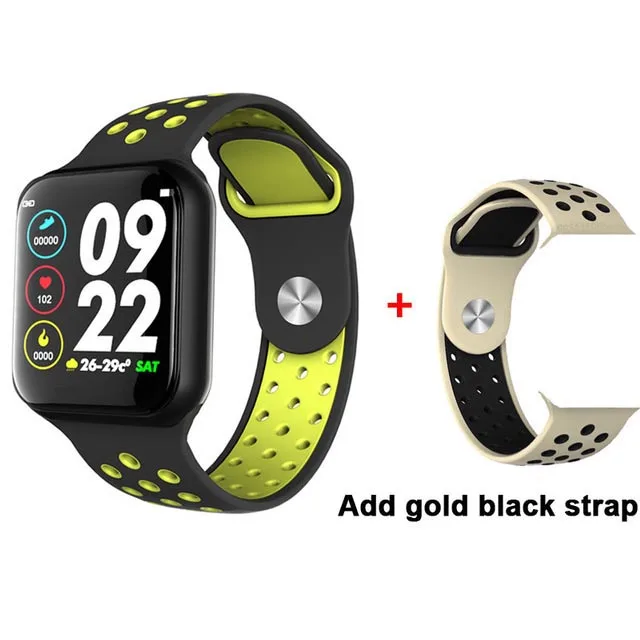 add strap F8 Смарт часы для мужчин IP67 водонепроницаемый длительное время ожидания сердечного ритма кровяного давления Браслет Smartwatch Поддержка IOS Android PK B57 iwo10 - Цвет: add strap