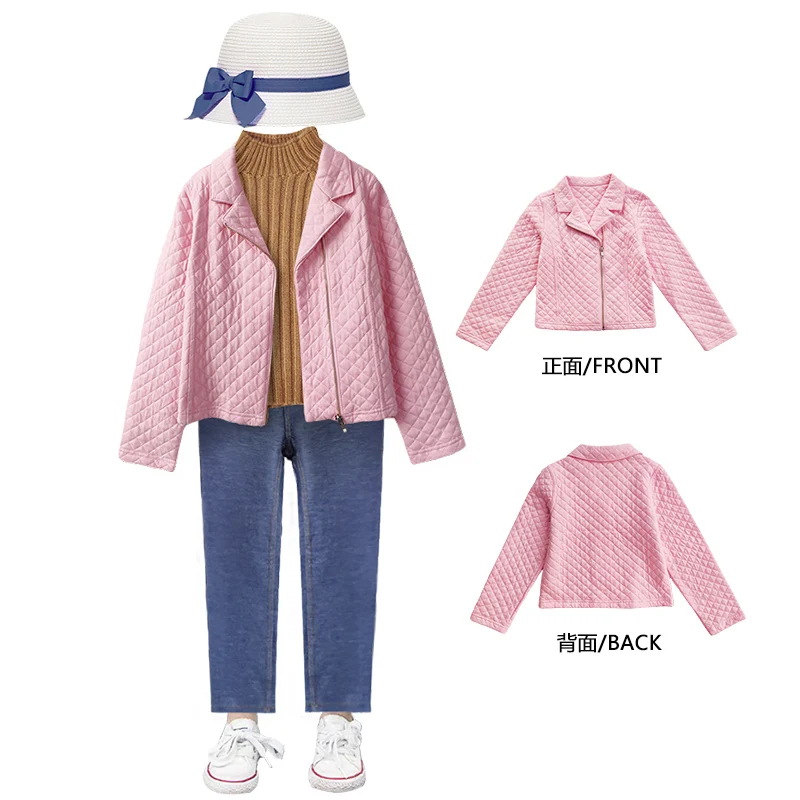 

Girl's thick cotton jacket with spring and autumn jacket for children