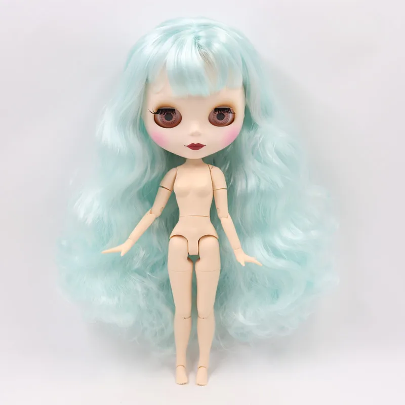 nude doll ICY Fortune Days factory blyth кукла 1/6 шарнирное тело новое матовое лицо губы смешанные озеро синие волосы DIY sd Подарочная игрушка - Цвет: nude doll