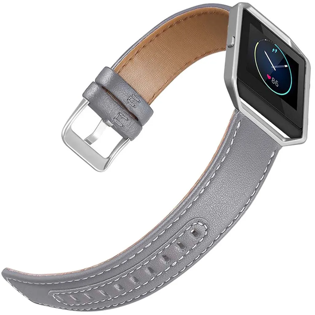 Кожаный сменный Плетеный ремешок для часов Ремешок с рамкой для Fitbit Blaze