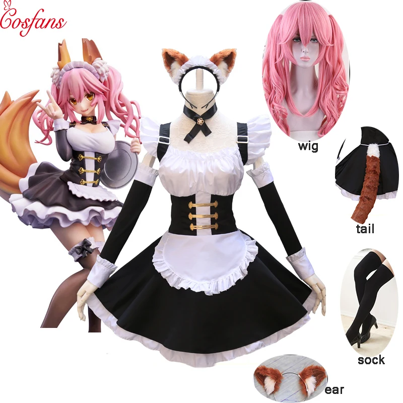 Fate Grand Order костюм для косплея Tamamo no Mae карнавальный платье горничной Fate/EXTRA FGO