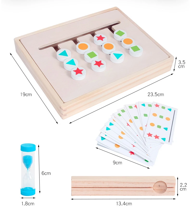 Montessori Toy Colors and Fruits Double Sided Matching Game Logical Reasoning Training Kids Educational Toys Children Wooden Toy