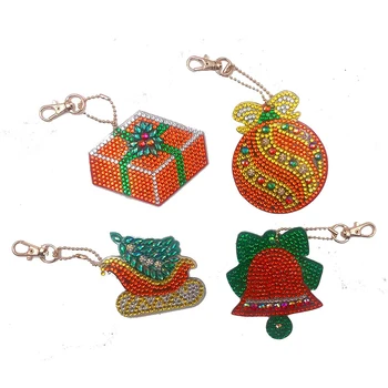 

New Exquisite Christmas Decoration Of Key Chain DIY Diamond Painting Key Chain Lovely Cartoon Series Popular DIY Accessories