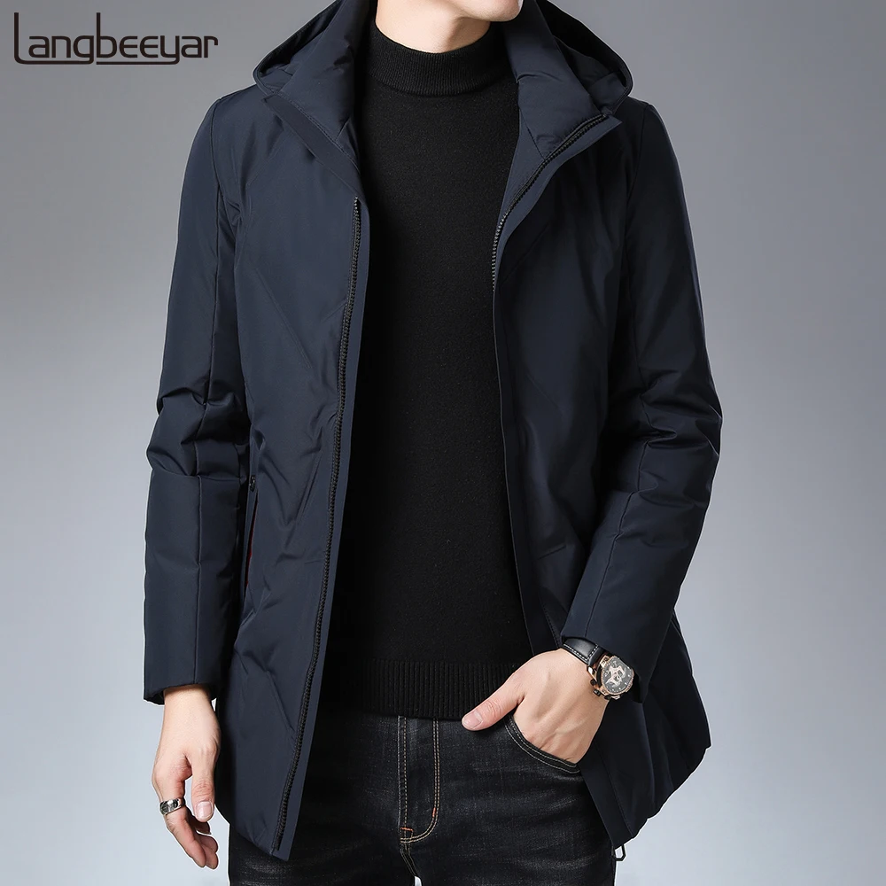 

2020 Thick New Brand Casual Fashion With Hooded Winter Down Parka Long Men Jacket Warm Windbreaker Designer Coats Men Clothes