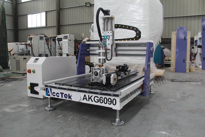 Cnc маршрутизатор машина для алюминия чугунный корпус ACCTEK AKG6090 с 2,2 кВт шпиндель водяного охлаждения опционально