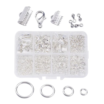 

Lobster Clasps Bracelet Beading Metal Earring Jewelry Findings Kit Accessories Crafts Drop Chain End DIY Repair Tool Jump Rings