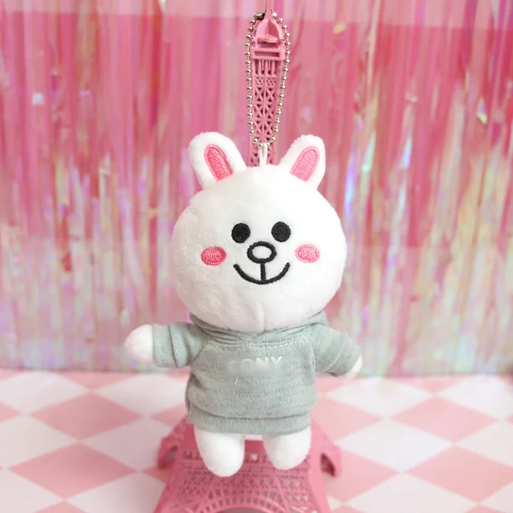 11cm gray cony Стиль коричневый Медведь Кролик Кони плюшевый брелок игрушка свитер медведь подарок кукла сумка кулон милый мультфильм подарок для девочки - Цвет: 11cm gray cony