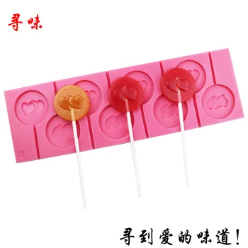 

Ruminate 8 Even round in Love Lollipop Silicone Mold Chocolate DIY Bakery Lollipop with 20 Rod