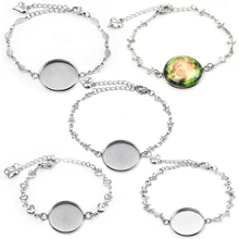 5pcs Stainless Steel Bracelet Base Settings Round Cabochons 20mm Cameo Bracelets Bezel Trays Blanks for Jewelry DIY Finding Jewelry Findings 5pcs Stainless Steel Bracelet Base Settings Round Cabochons 20mm Cameo Bracelets Bezel Trays Blanks for Jewelry DIY Finding Jewelry Findings