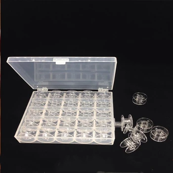 

100/50/25pcs Transparent Plastic Empty bobbin for Brother Sewing Machine household sewing machine Sewing Bobbins Spool