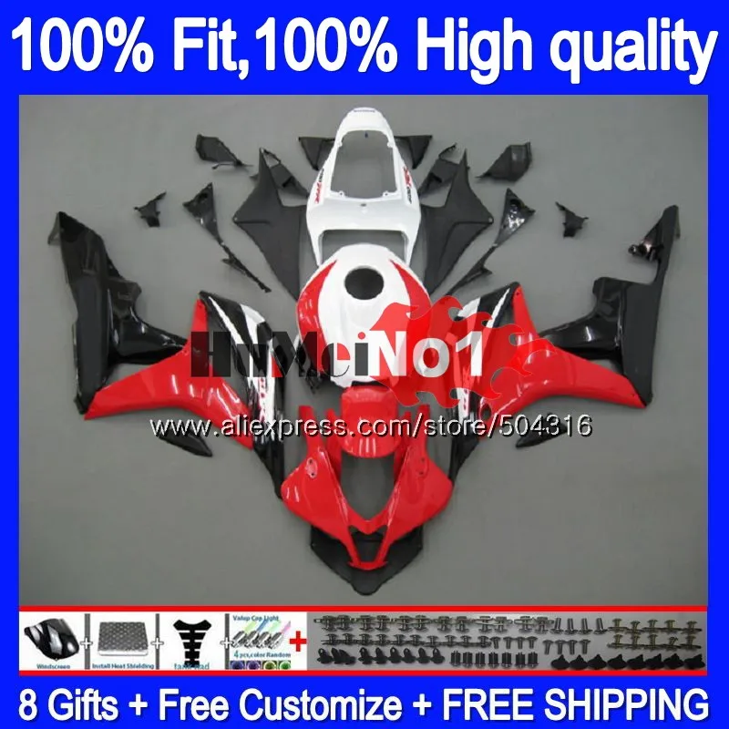 Инъекций для HONDA CBR 600 RR CC 600RR 600F5 CBR600RR черный, красный 36MC. 146 CBR600F5 600CC CBR600 RR F5 2007 2008 07 08 обтекатель