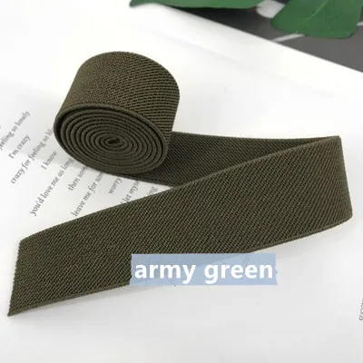 army green 3 см Толстая цветная эластичная тканая лента для шитья обуви/пояса/одежды - Цвет: army green