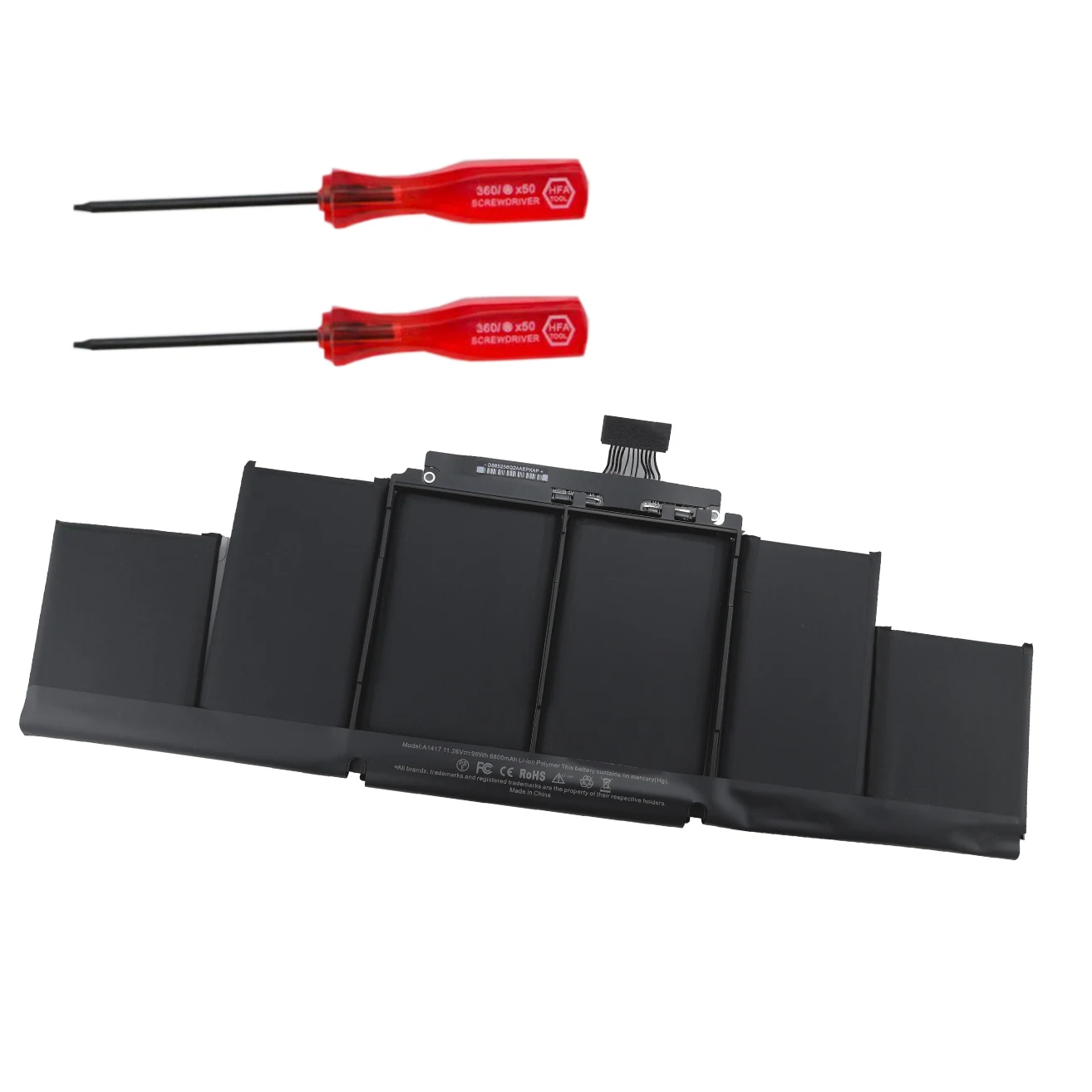 Bateria do Portátil para Apple Macbook Pro 101 Retina 15 Polegada A1398 Meados de 2012 Início 2013 Ano Emc 2512 2673 Mc975ll a Mc976ll a A1417