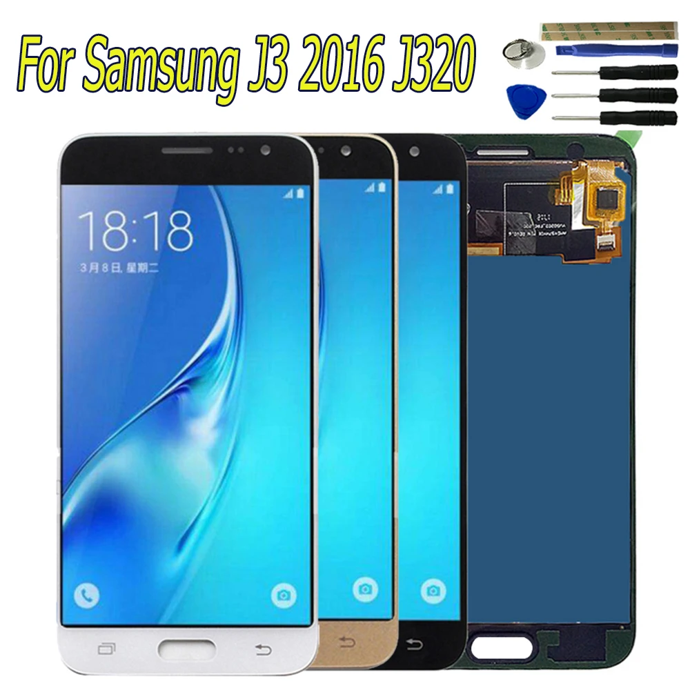 SzHAIyu яркий регулируемый J320 ЖК-дисплей для Samsung Galaxy J3 2016 J320F/H J320FN J320M /DS сенсорный