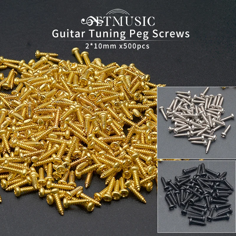 500pcs Guitar Screws 2*10mm for Guitar Bass Ukulele Machine Head Tuner