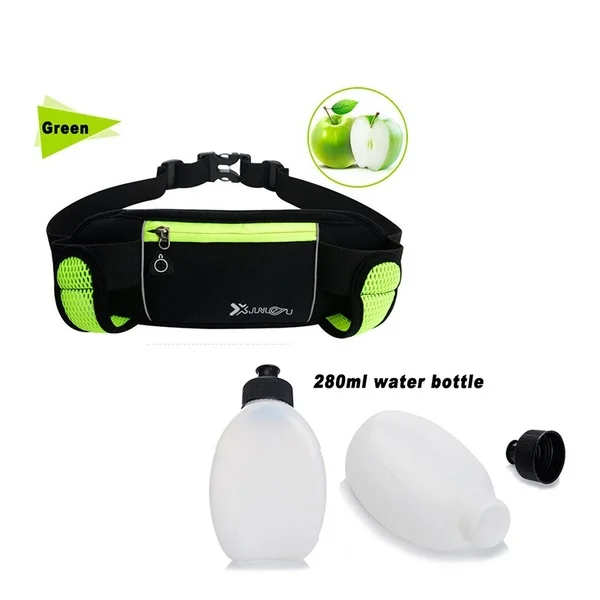 green with bottle Сумка для бутылки с водой, Модернизированная дорожная сумка-держатель для бутылки, переноска для гидратации на открытом воздухе для кемпинга, туризма, рыбалки, бега, езды на велосипеде - Цвет: green with bottle