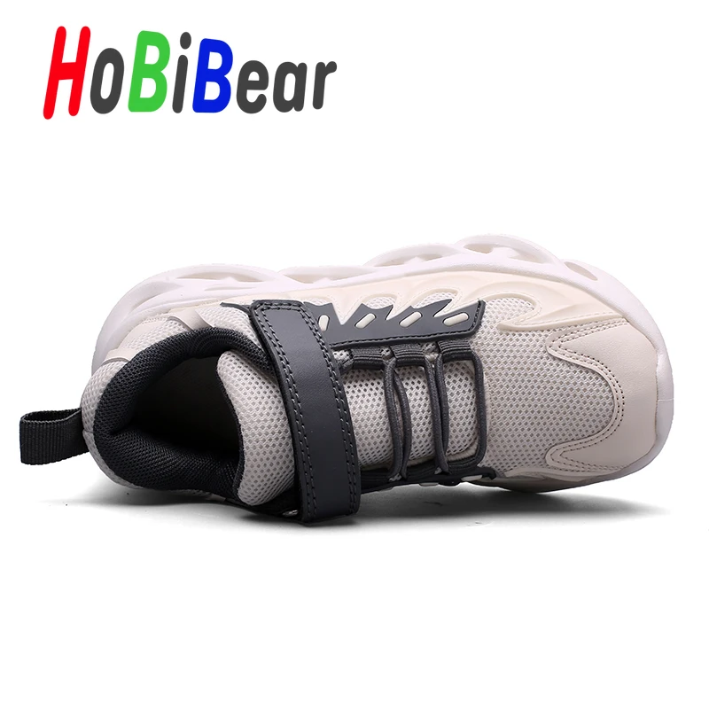 HOBIBEAR/спортивная обувь унисекс для детей; дышащая детская обувь для бега для девочек; нескользящие детские кроссовки для мальчиков; школьная обувь на плоской подошве для подростков