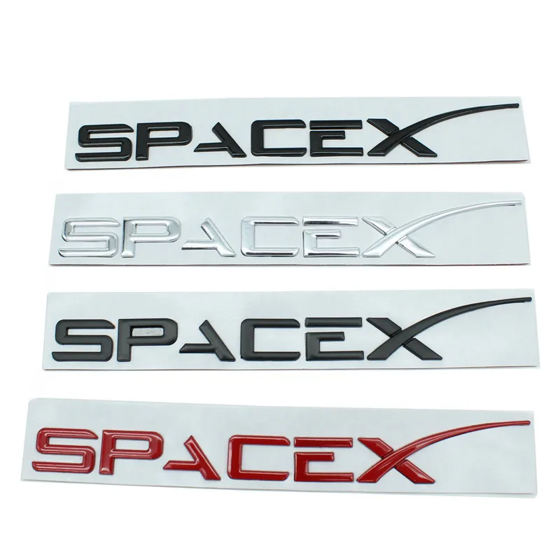 3D Metal Car Trunk Sticker Emblem Styling Letter SpaceX for Tesla Model 3 S X Roadster Car Fender Side Stickers Accessories